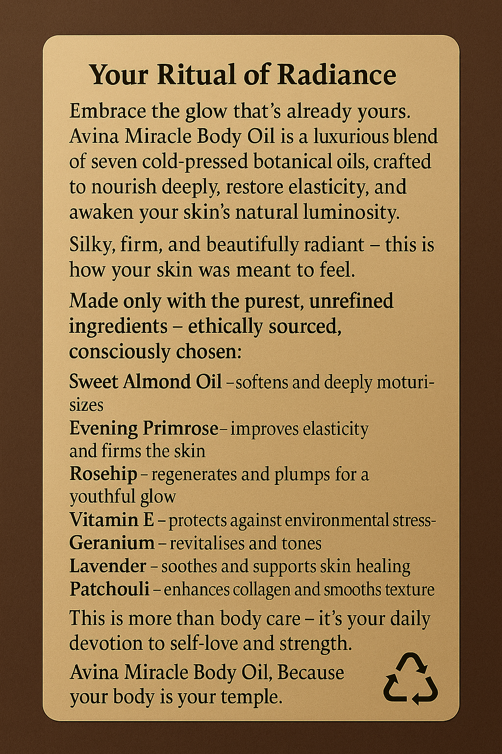 AVINA Luxury Body Oil